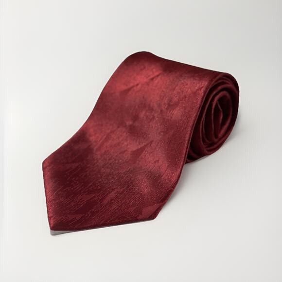 David Taylor Men’s Red Textured Neck Tie Classic Formal Polyester 58” x 4” - Picture 1 of 8